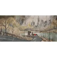Robert Lebron, Central Park, Oil on Canvas