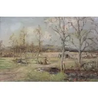William Carrick, Winter Landscape, Oil on Board