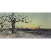 Frank C Bromley, Winter Landscape, Oil on Canvas