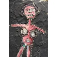 Giuseppe Napoli, Figura, 1966, Mixed Media on Cardboard