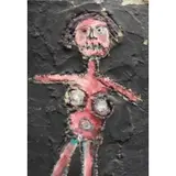 Giuseppe Napoli, Figura, 1966, Mixed Media on Cardboard