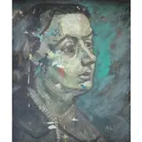 A. Oil on Canvas Levin, Portrait of a Woman