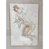 Chaim Gross, Nude, Ink and Wash