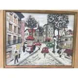 A. Oil on Board Bouche, Paris Street Scene