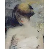 Abel Bertam, Portrait of a Woman, Gouache on Paper