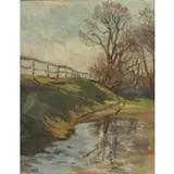 Landscape by H. Oil On Board Diehl, sold Oct 2018