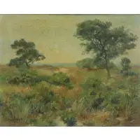 Cape Cod Landscape by Edmund Garrett, Oil on Board, sold Oct 2018