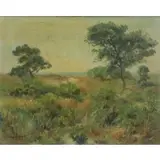 Edmund Garrett, Cape Cod Landscape, Oil on Board
