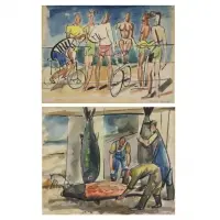 Nicolai. Two Cikovsky, Untitled, Watercolors