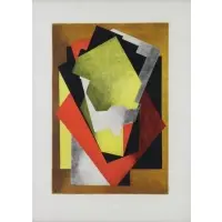 Composition by Jacques Villon, Color Aquatint, sold Oct 2018