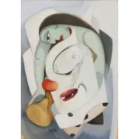 Leon Sherker, Cubist Nude, 1949, Watercolor