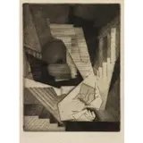Louis Marcoussis, Un Reve L'Escalier, 1930, Etching
