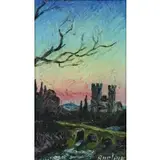 Castle in Landscape by David Burliuk, Oil on Board, sold Oct 2018