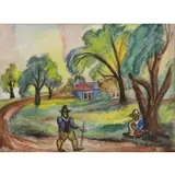 David Burliuk, Figures on a Path 1933