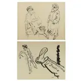 Demokratische Justiz by George Grosz, Double Sided Ink on Paper Drawing, sold Oct 2018