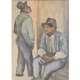 Pablo O'Higgins, Two Men, Watercolor on Paper