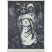 David Siquerios, Dos Ninos, 1956, Lithograph "Dos Ninos" 1956
