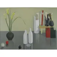 Enid Munroe, Tokyo Series: Reflections on Gray, Oil on Canvas