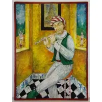 Vasily Kafanov, In the Yellow Room, 1993, Oil on Canvas