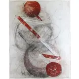 Heide Fasnacht, Germans Van Eck Gallery, New York label affixed to reverse of frame, Mixed Media on Paper, Untitled (BA) 1989
