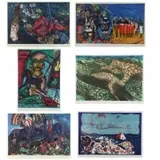 Malcolm Morley, Odysseys of Enoch Suite, Set of Six (6) Color Etching and Aquatints