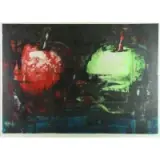 Aaron Fink, Two Apples, 1989, Color Lithograph