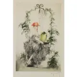 Wishing Well by Louis Icart, Color Etching and Aquatint, sold Sep 2018