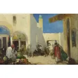 Dudley Hardy, Orientalist Market Scene, Oil on Canvas
