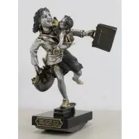 Lady on the Move by Frank Meisler, Gold and Silver Plated Metal on a Rocking Marble Base, sold Sep 2018