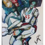 Joanne Cooper, Basketball Player, Oil on Canvas