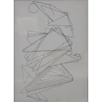 Sharon Seche Robinson, Geometric Abstract, Pen and Ink on Paper