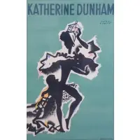 Paul Colin, Katherine Dunham, Color Lithograph Poster "Katherine Dunham"