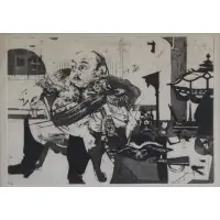The General by Jack Levine, Etching and Aquatint, sold Aug 2018