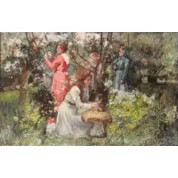 Picking Flowers by Gustave Jacquet, Oil on Canvas, sold Aug 2018