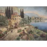 Italianette Landscape by V. Oil on Canvas Ricardo, sold Aug 2018