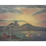 Eliza Moran, Boats at Sea, OIl on Canvas