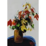 Floral Still Life by P. Oil on Canvas Lillet, sold Aug 2018