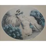 Woman in Garden by Louis Icart, Etching and Drypoint, sold Aug 2018