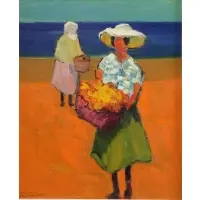 Arturo Pacheco Altamirano, Florista., Oil/Canvas "Florista." Signed lower left