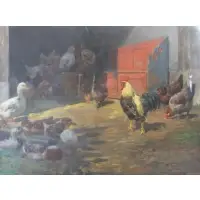 Willy Brandes, Fowl, Oil on Canvas