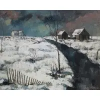 Rene Giraud, Landscape, Oil on Canvas