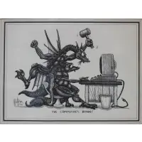 R.C Matteson, The Computer's Down, 1986, Print