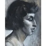 Joseph Granata, Portrait of a Woman, Mixed Media on Newsprint on Board