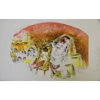 Rabbinical Figure by Chaim Gross, Color Lithograph, sold Aug 2018