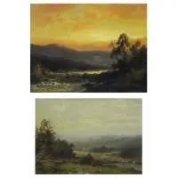 Thomas Bailey Griffin, Untitled, Two Oil on Canvas Landscapes