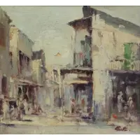 Arnold Turtle, French Quarter, New Orleans, Oil on Masonite