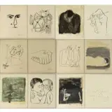 Ben. Twelve Shahn, Untitled, Rilke Portfolio Lithographs, 1968