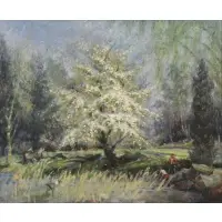 N. Robert Cestone, Spring in Connecticut, Oil on Canvas