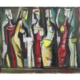 Branko Kovačević, Donne Dalmate, Oil on Canvas