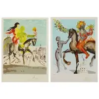 Salvador. Two Dali, The Messiah, New Jerusalem Lithographs